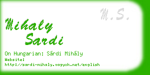 mihaly sardi business card