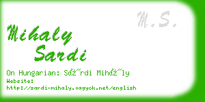 mihaly sardi business card
